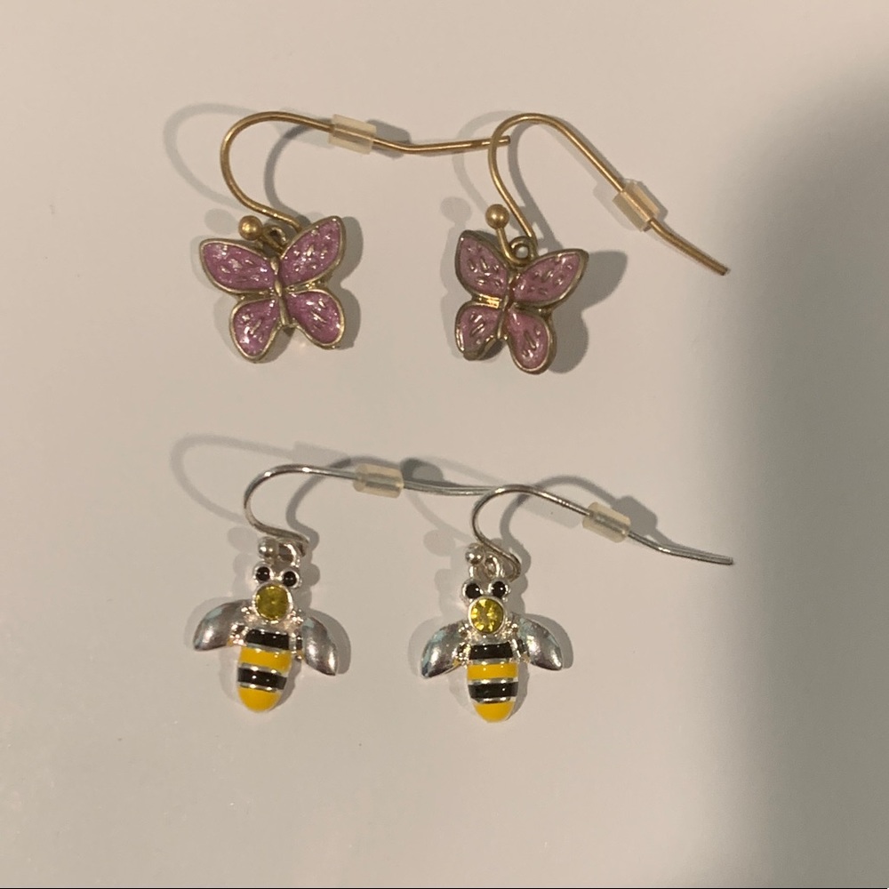 BUTTERFLY AND BEE DANGLING EARINGS